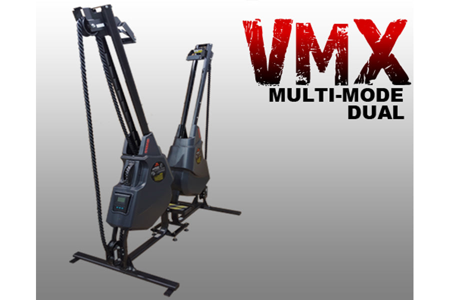 Marpo VMX black dual rope trainer with multi-mode functionality, displayed on gray background