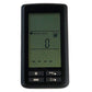 Black Matrix CXC cycling computer with green LCD display showing heart rate monitor at zero, four control buttons below scree