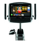 Matrix R30 recumbent exercise bike with black frame, large touchscreen display showing fitness content, and gray handlebars, 
