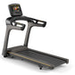 Matrix T30 treadmill with black running deck, gray frame, and digital touchscreen console on white background