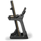 Matrix TF50 folding treadmill with black frame, gold accents, and digital console on white background