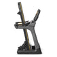 Matrix TF50 folding treadmill with gray frame, black base, and gold accents on white background