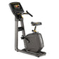 Matrix U30 upright exercise bike with black and gray frame, digital touchscreen display, and padded seat, on white background