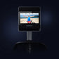 NordicTrack Commercial R35 recumbent exercise bike with digital display screen showing workout video, on dark background