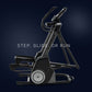 NordicTrack FS10i black elliptical machine with dual handlebars and footpedals on dark blue background
