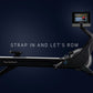 NordicTrack RW700 black rowing machine with digital display screen mounted on arm, shown against dark blue background
