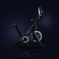 Black NordicTrack S22i stationary exercise bike with digital touchscreen display and gray flywheel on dark background