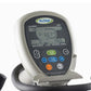 NuStep T4r recumbent elliptical stepper with gray and white frame, digital display showing calories and steps, multicolored c