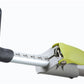 NuStep T4r recumbent elliptical stepper with gray foam handle and lime green foot pedal on white background