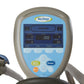 NuStep T5XRW recumbent elliptical stepper with blue and gray console displaying time, calories, watts, and SPM metrics