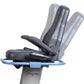 NuStep T5XR recumbent elliptical with black cushioned seat, gray backrest, and blue footplate on white background