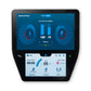 Black upper body ergometer with dual touchscreen displays showing balanced power metrics, current watts at 100/74, elapsed ti