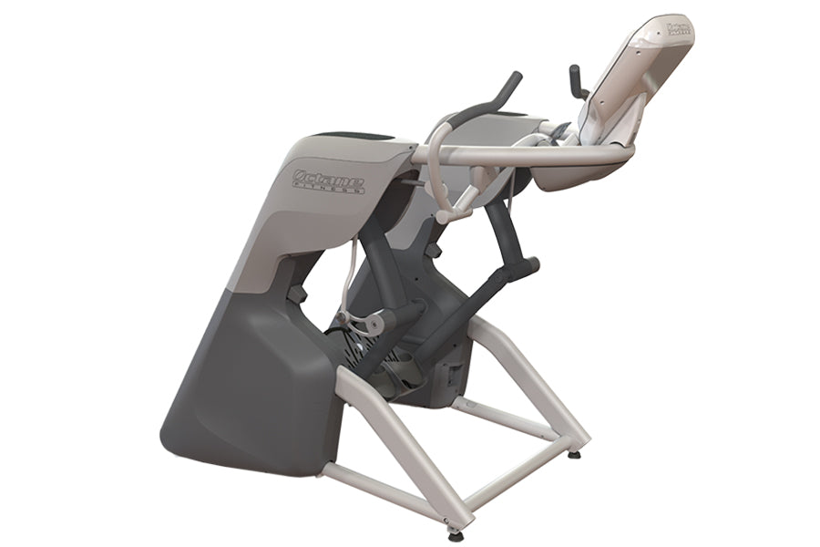 Octane Fitness ZR7000 Zero Runner with gray and black frame, padded seat, and digital display on white background