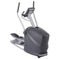 Octane Q35x home elliptical machine with gray and black body, dual handle bars, and foot pedals on white background
