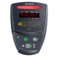 Octane Q37x elliptical machine with dark gray frame, red accent stripe, and digital display showing workout metrics on white 