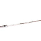 Chrome Olympic barbell with revolving sleeves, rotating collars, and pink end caps on white background