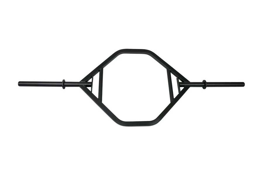 Warrior black Olympic hex bar with extended handles on white background