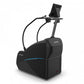 Black TRUE Palisade commercial climbing machine with blue accent stripe and digital display screen on white background