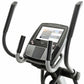 ProForm Carbon E10 elliptical machine with black and silver frame, dual curved handles, and digital touchscreen display on wh