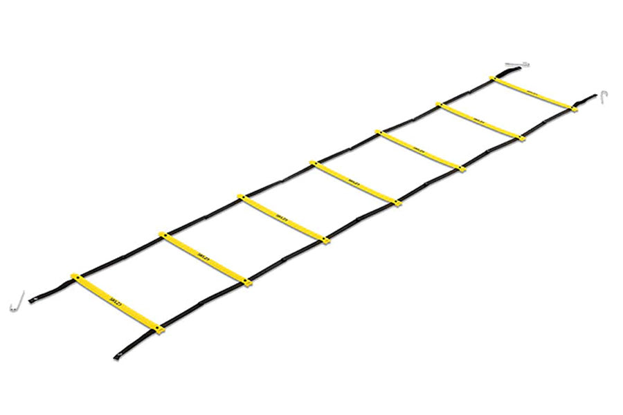 SKLZ Quick Ladder Pro agility training ladder with yellow rungs and black side rails on white background