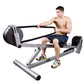 Ropeflex RX3300 Incline Rope Trainer with gray frame, black flywheel, and resistance rope, demonstrated by model on white bac