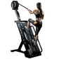 Black Ropeflex RX4400 endless climb rope trainer with adjustable resistance, shown with model demonstrating climbing motion