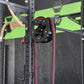 Ropeflex RX505 black rope drum attachment with red and black rope, mounted on HBX power rig