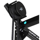 Black rope trainer attachment with braided nylon rope and pulley system, mounted on Ropeflex equipment frame with cyan accent