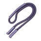 Purple heavy jump rope with braided nylon cord and leather grip handles on white background