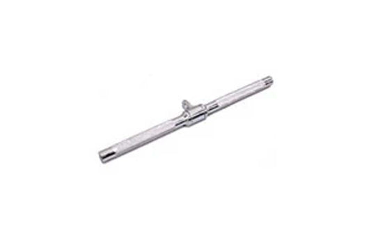 Warrior Rotating Straight Bar in silver metal with locking collar mechanism on white background