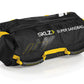 SKLZ Super Sandbag in black nylon with yellow accents, featuring dual handles and reinforced stitching on white background