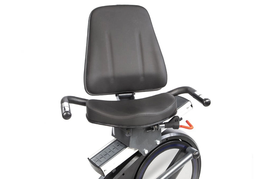 BodyCraft SCT400g seated elliptical crosstrainer with black padded seat and backrest, handlebar controls, and foot pedal on w
