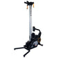 Ski-Row Air rowing machine with black frame, silver vertical rail, orange accents, and digital display on white background