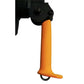 Black and orange rowing machine handle with grip on white background