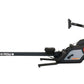 Ski-Row Air+PWR black and gray rowing machine with red accents and digital display on white background