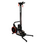 Black and red SKI-ROW air and power rowing machine with adjustable seat, handlebars, and footrest on white background