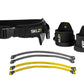 SKLZ Hopz training kit with black waist belt, two black ankle cuffs with yellow accents, gray and yellow resistance bands in 