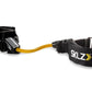 SKLZ Lateral Resistor Pro resistance band with black nylon cuffs and yellow elastic cord on white background