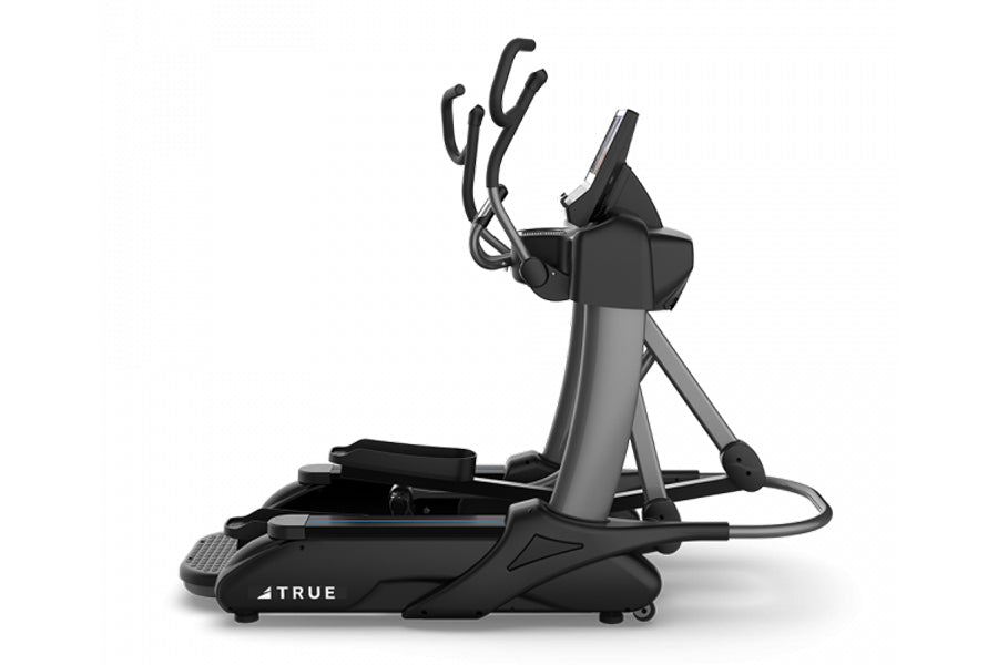 TRUE Spectrum Combo Elliptical with black and gray frame, dual handles, and foot pedals on white background