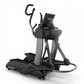 Black and gray TRUE Spectrum Combo elliptical machine with dual handles and foot pedals on white background
