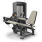 TRUE SPL-0200 seated leg curl machine with beige padded seat and backrest, black frame, on white background