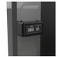 Black digital timer and rep counter display mounted on gray exercise equipment frame