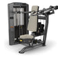 TRUE SPL-0700 seated shoulder press machine with black frame, beige padded seat and backrest, adjustable handles, displayed o