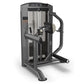 TRUE SPL-1700 glute press machine in black and gray with curved handles and padded seat, front three-quarter view on white ba