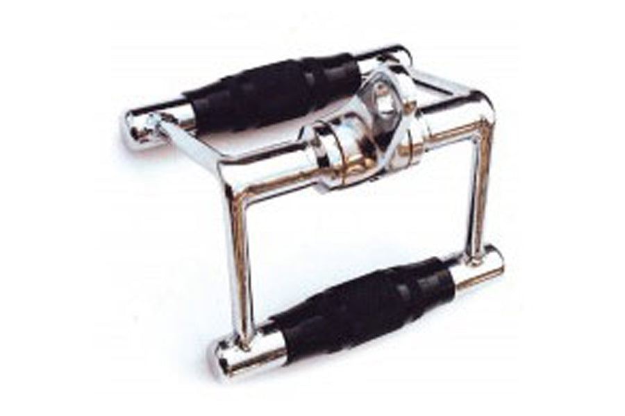 Warrior Solid Seated and Chinning Bar with chrome frame and black grip handles on white background