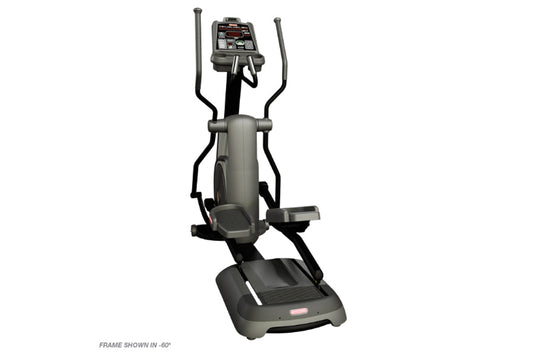 Star Trac SCTx elliptical machine with gray frame, black handles, digital console, and wide footplate on white background