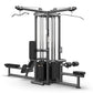 TRUE TMS4000 single modular quad frame multi-station strength training machine with dual cable columns, leg press platform, a