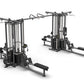 TRUE TMS8000 dual modular frame with cable crossovers and adjustable weight stacks, shown on white background