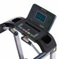 LifeSpan TR3000i treadmill console with blue digital display, black control panel, and silver frame on white background