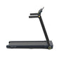 LifeSpan TR650 Slim black foldable treadmill with dual handles and gold accents on white background